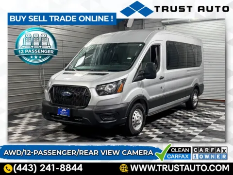 Silver 2022 Ford Transit T-350 12-Passenger XL 148''WB AWD Medium Roof Minivan/Van for sale in Sykesville, MD
