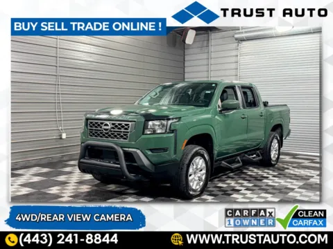Green 2022 Nissan Frontier SV 4WD Crew Cab Pickup Truck for sale in Sykesville, MD