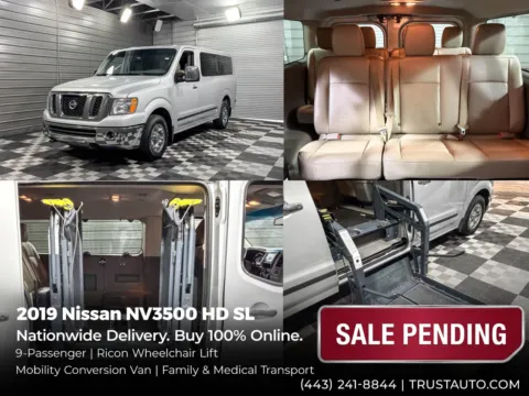 Silver 2019 Nissan NV3500 HD SL 9-Passenger Low Roof Conversion Wheelchair-Accessible Minivan for sale in Sykesville, MD