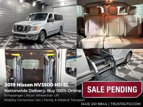 Silver 2019 Nissan NV3500 HD SL 9-Passenger Low Roof Conversion Wheelchair-Accessible Minivan for sale in Sykesville, MD