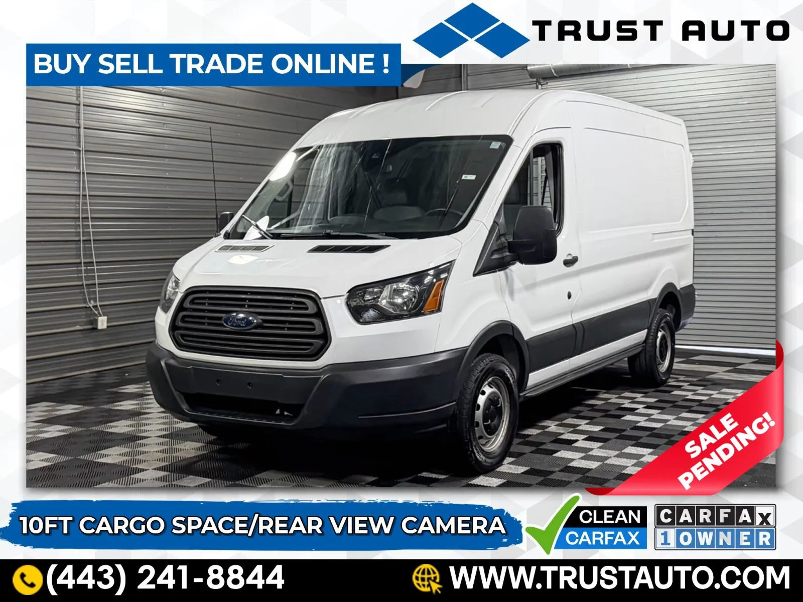 2016 Ford Transit T-250 Cargo 130''WB Medium Roof 10FT Minivan/Van for sale in Sykesville, MD