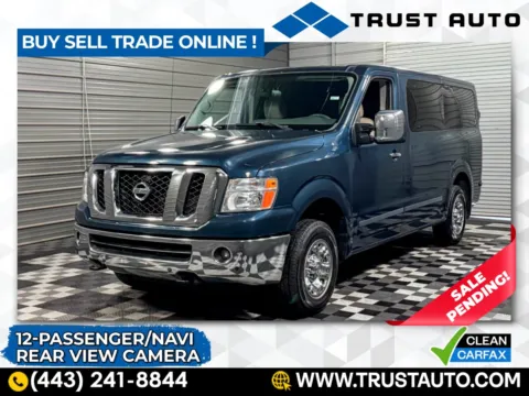 Blue 2019 Nissan NV3500 HD 12-Passenger SL V8 Low Roof Minivan/Van for sale in Sykesville, MD