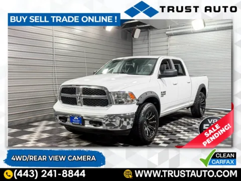 White 2019 Ram 1500 Classic SLT 4WD Crew Cab 5.7L V8 Hemi Pickup Truck for sale in Sykesville, MD