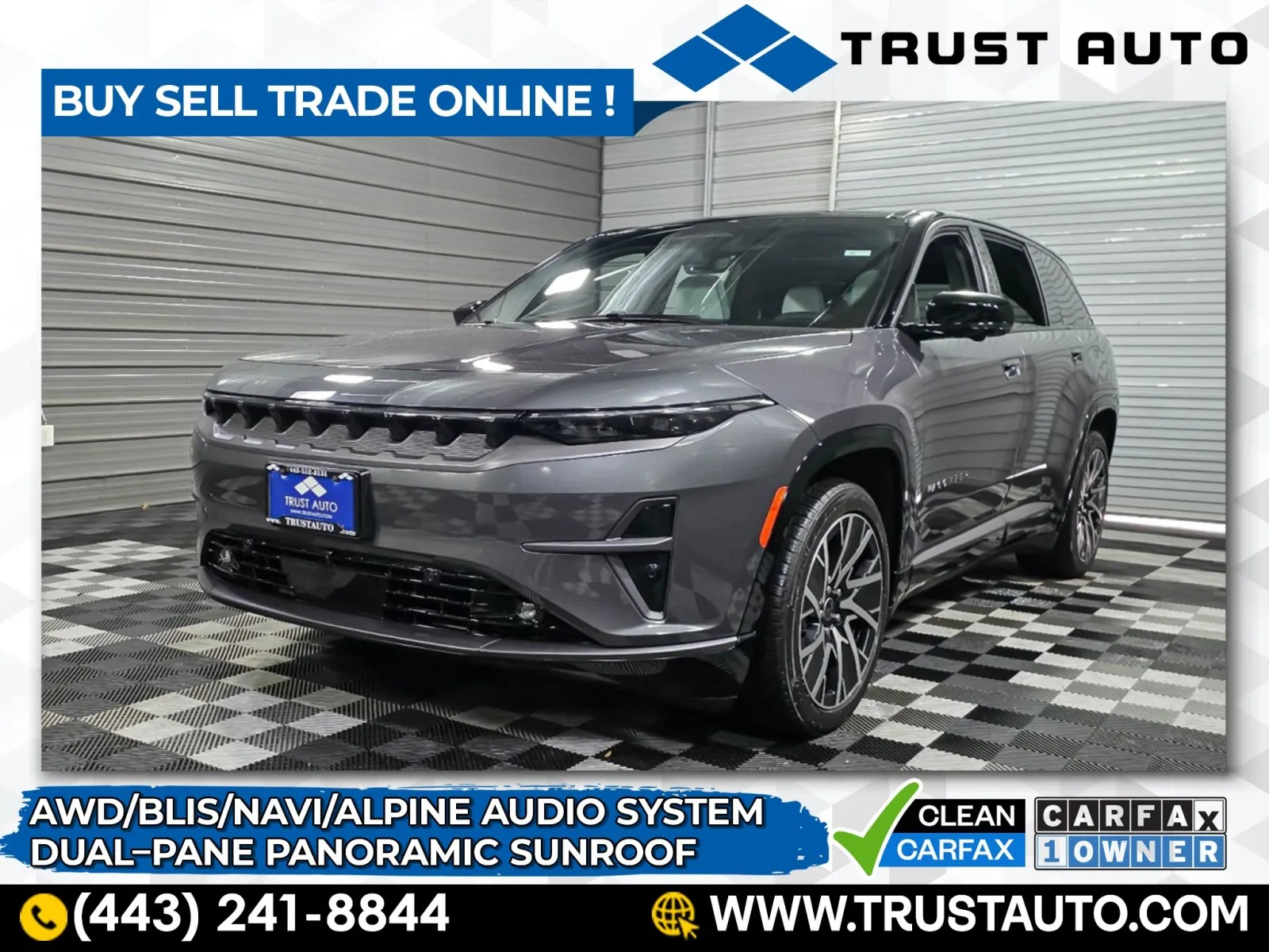 Gray 2025 Jeep Wagoneer S Limited 4WD Electric Luxury SUV for sale in Sykesville, MD