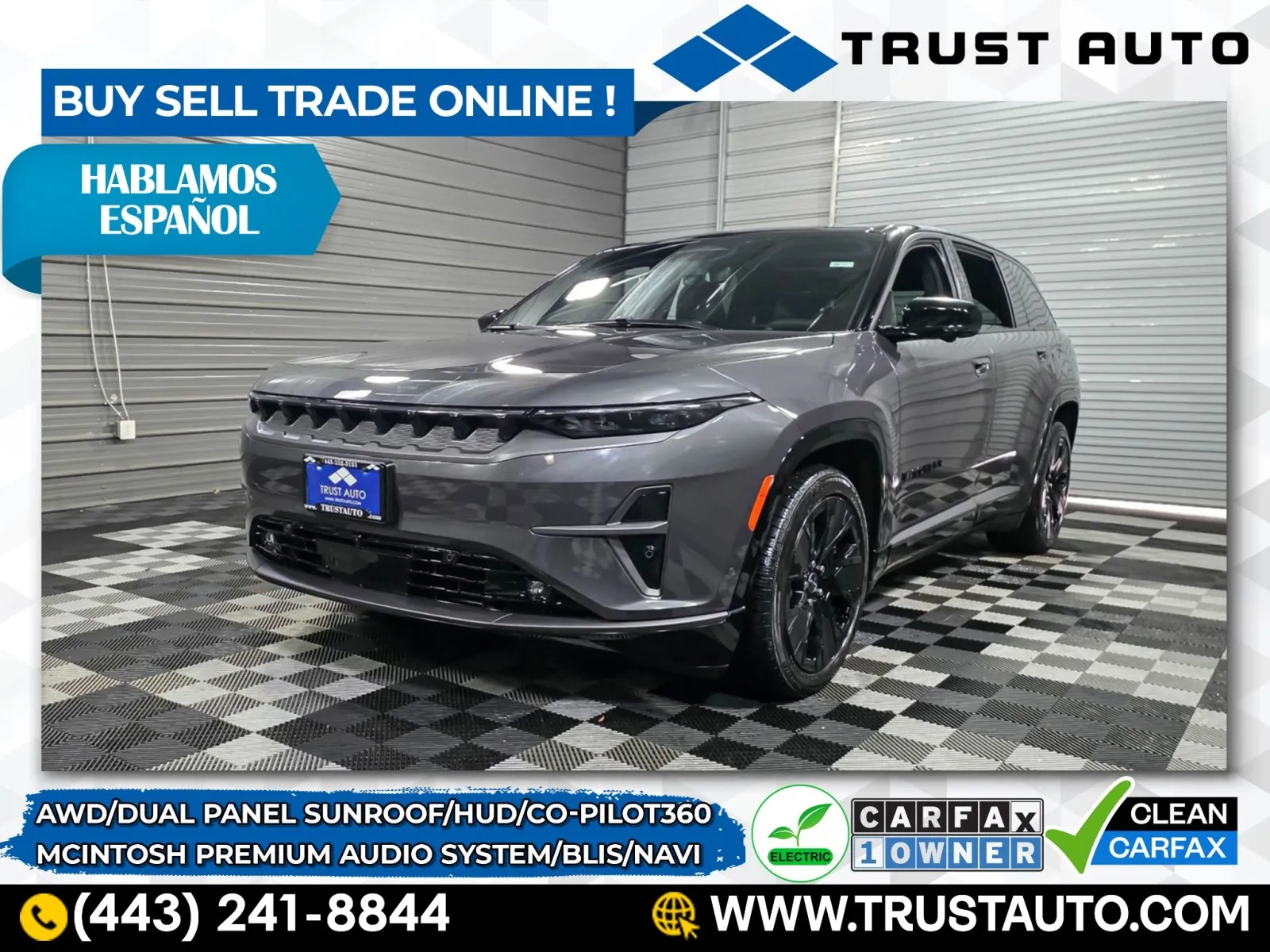 Gray 2024 Jeep Wagoneer S Launch Edition AWD Electric Luxury SUV for sale in Sykesville, MD