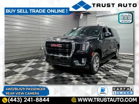 Black 2022 GMC Yukon XL SLE 4WD 9-Passenger SUV for sale in Sykesville, MD