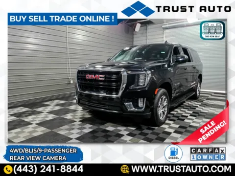 Black 2022 GMC Yukon XL SLE 4WD 9-Passenger SUV for sale in Sykesville, MD