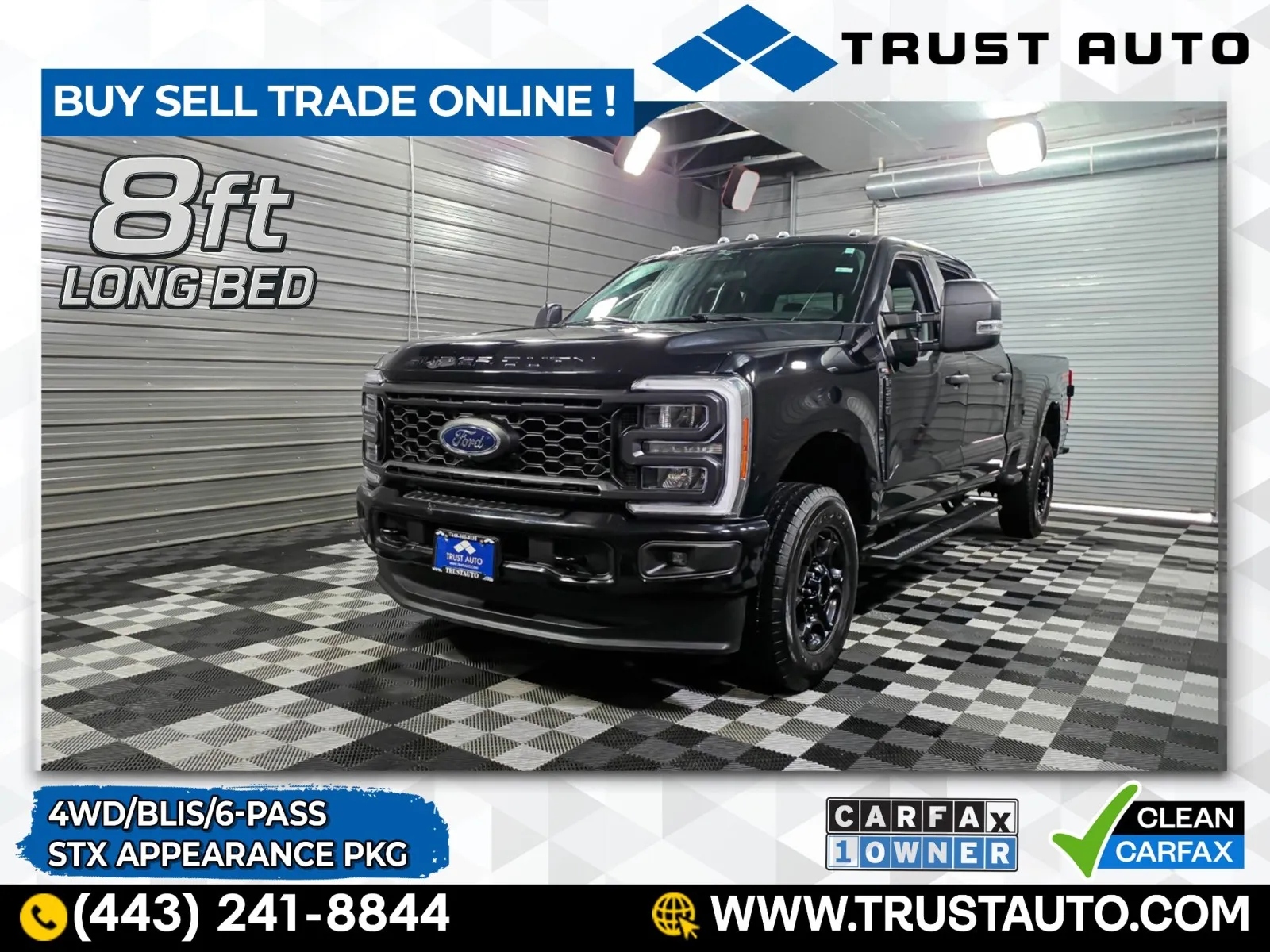Black 2023 Ford Super Duty F-350 SRW XL 4WD Crew Cab Long Bed Pickup Truck w/STX Appearance Pkg for sale in Sykesville, MD