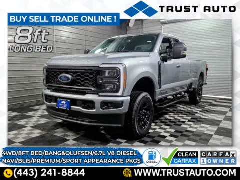 Silver 2023 Ford Super Duty F-350 SRW XLT 4WD Super Cab 8FT Bed 6.7L V8 Power Stroke Diesel Pickup Truck w/Premium Pkg for sale in Sykesville, MD