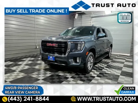Gray 2021 GMC Yukon XL SLE 4WD 8-Passenger SUV for sale in Sykesville, MD