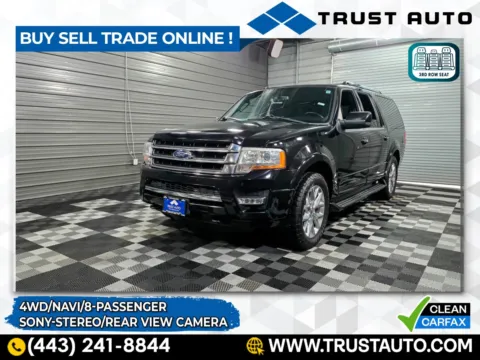 Black 2017 Ford Expedition EL Limited 4WD 8-Passenger SUV for sale in Sykesville, MD