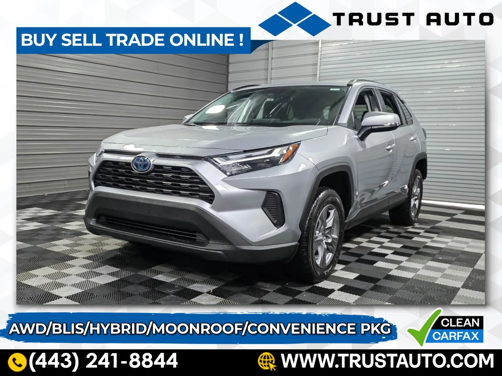 Silver 2022 Toyota RAV4 Hybrid XLE AWD SUV w/Convenience Pkg for sale in Sykesville, MD
