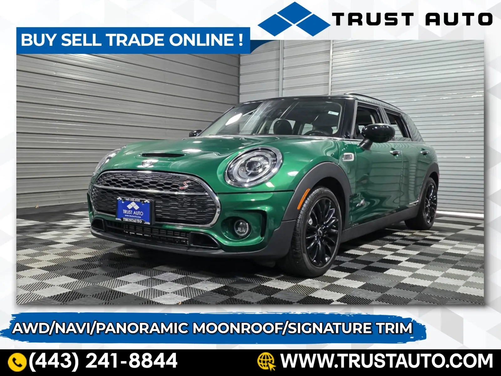 Green 2021 MINI Clubman Cooper S AWD Wagon for sale in Sykesville, MD