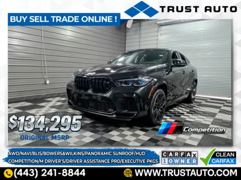 Black 2023 BMW X6 M AWD Luxury SUV w/Competition/M Driver's/Executive Pkgs for sale in Sykesville, MD