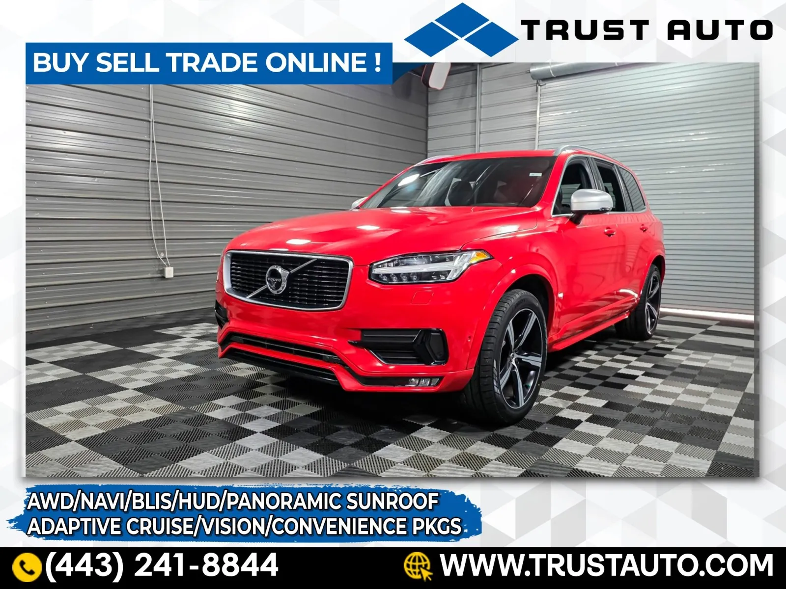 Red 2016 Volvo XC90 T6 R-Design AWD SUV w/Vision/Convenience Pkgs for sale in Sykesville, MD