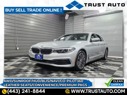Silver 2019 BMW 5 Series 530i xDrive AWD Luxury Sedan w/Premium Pkg for sale in Sykesville, MD
