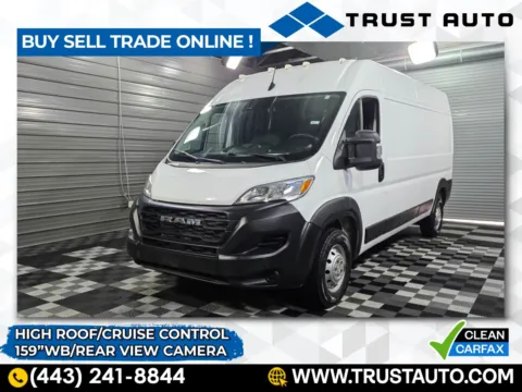 White 2023 Ram ProMaster 2500 Cargo 159''WB High Roof Minivan/Van for sale in Sykesville, MD