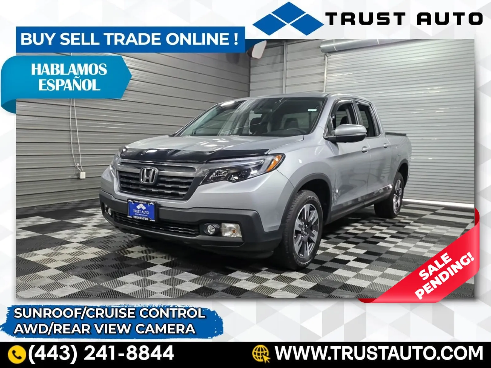 2019 Honda Ridgeline RTL AWD Crew Cab Pickup Truck for sale in Sykesville, MD