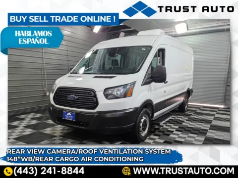 White 2019 Ford Transit T-250 Cargo 148''WB Medium Roof Minivan/Van w/Roof Ventilation System for sale in Sykesville, MD