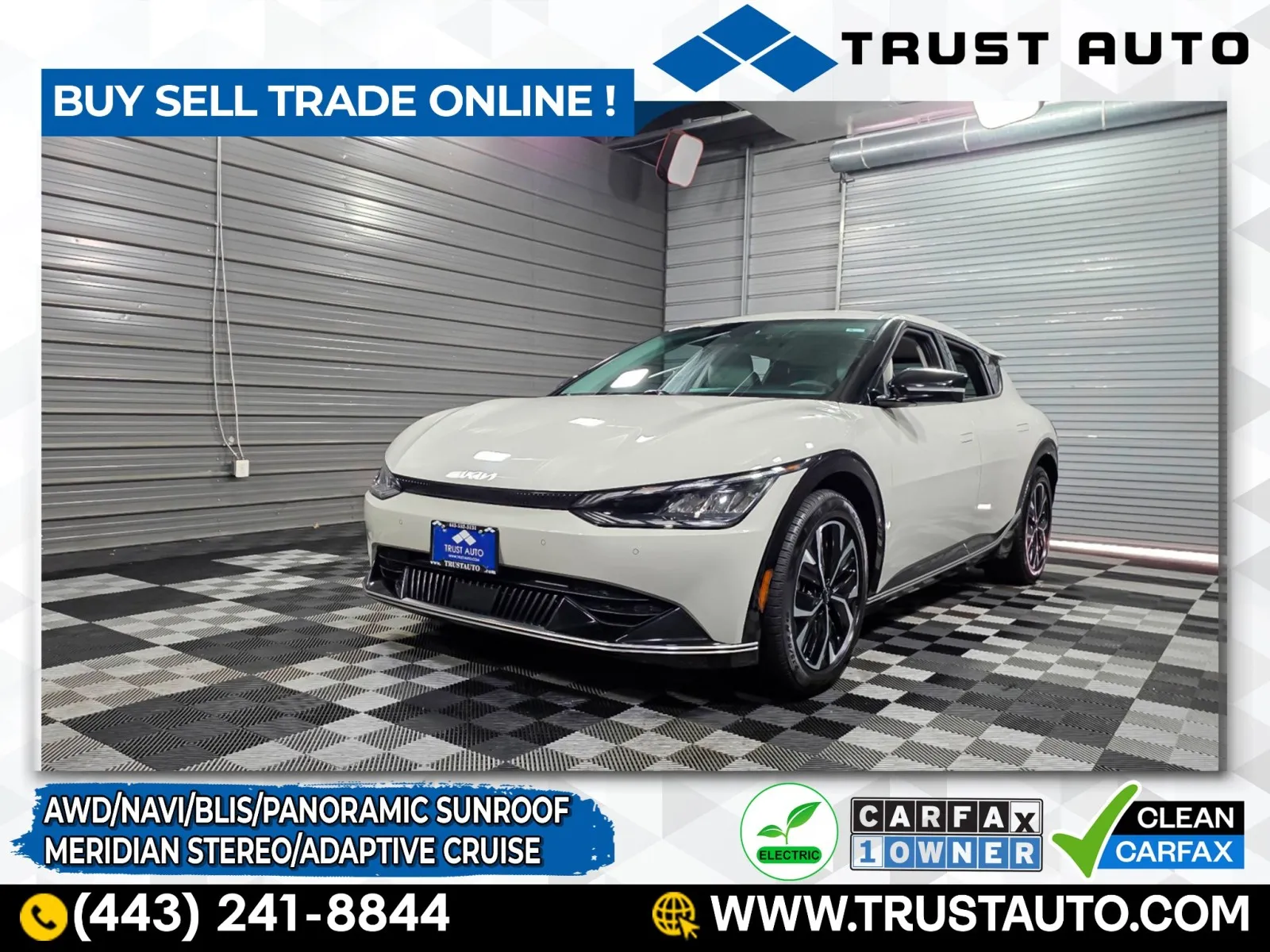 White 2022 Kia EV6 Wind AWD Luxury Electric SUV for sale in Sykesville, MD