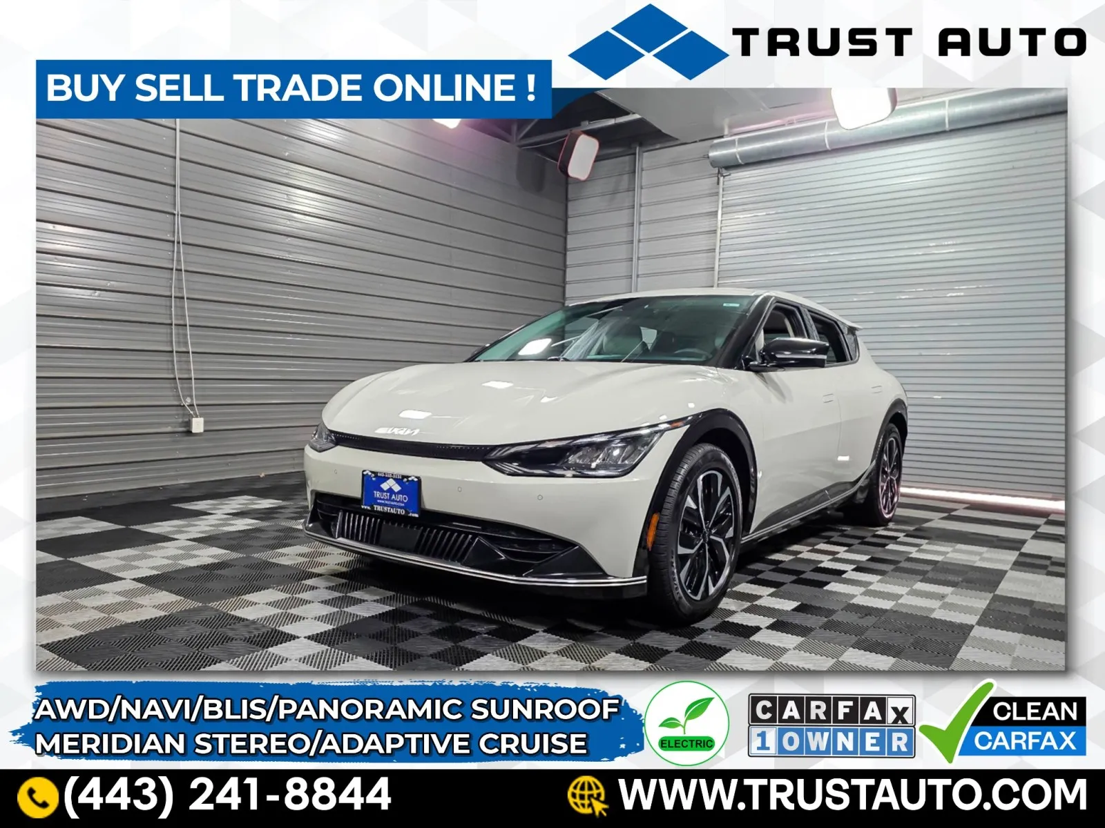 White 2022 Kia EV6 Wind AWD Luxury Electric SUV for sale in Sykesville, MD