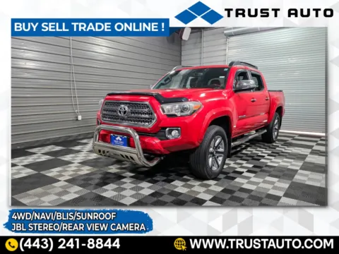 Red 2017 Toyota Tacoma Limited 4WD Double Cab Pickup Truck for sale in Sykesville, MD