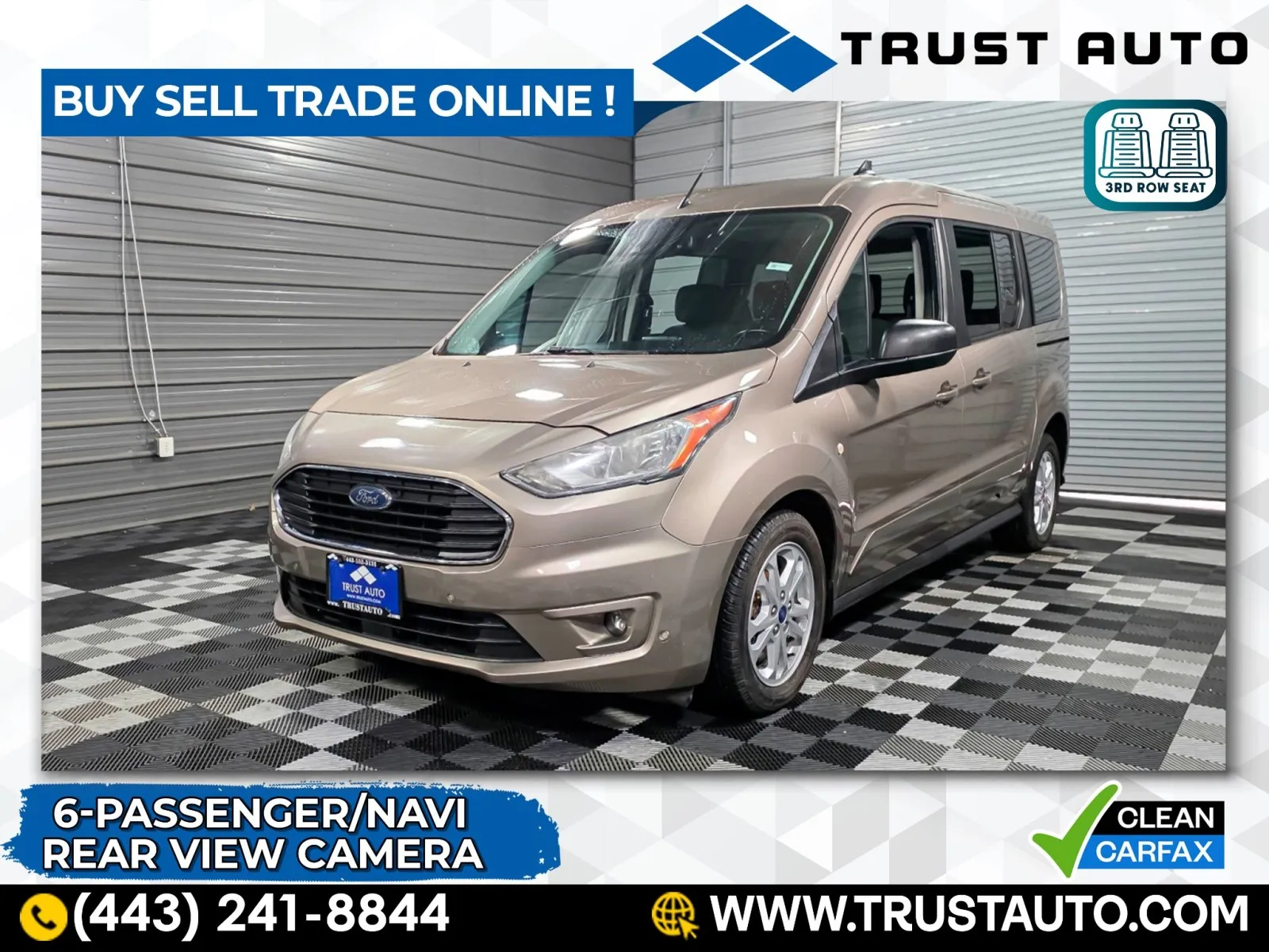 Silver 2019 Ford Transit Connect Wagon XLT LWB 6-Passenger Minivan/Van/Wagon for sale in Sykesville, MD