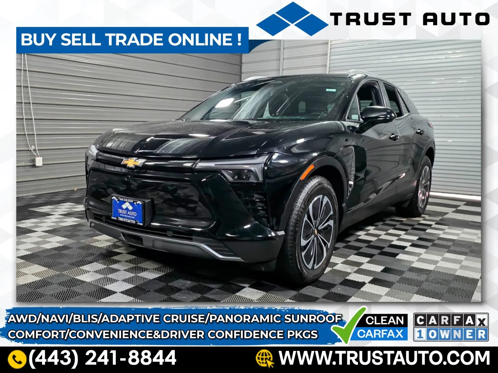 Black 2024 Chevrolet Blazer EV LT AWD Electric SUV w/Comfort and Convenience Pkg for sale in Sykesville, MD