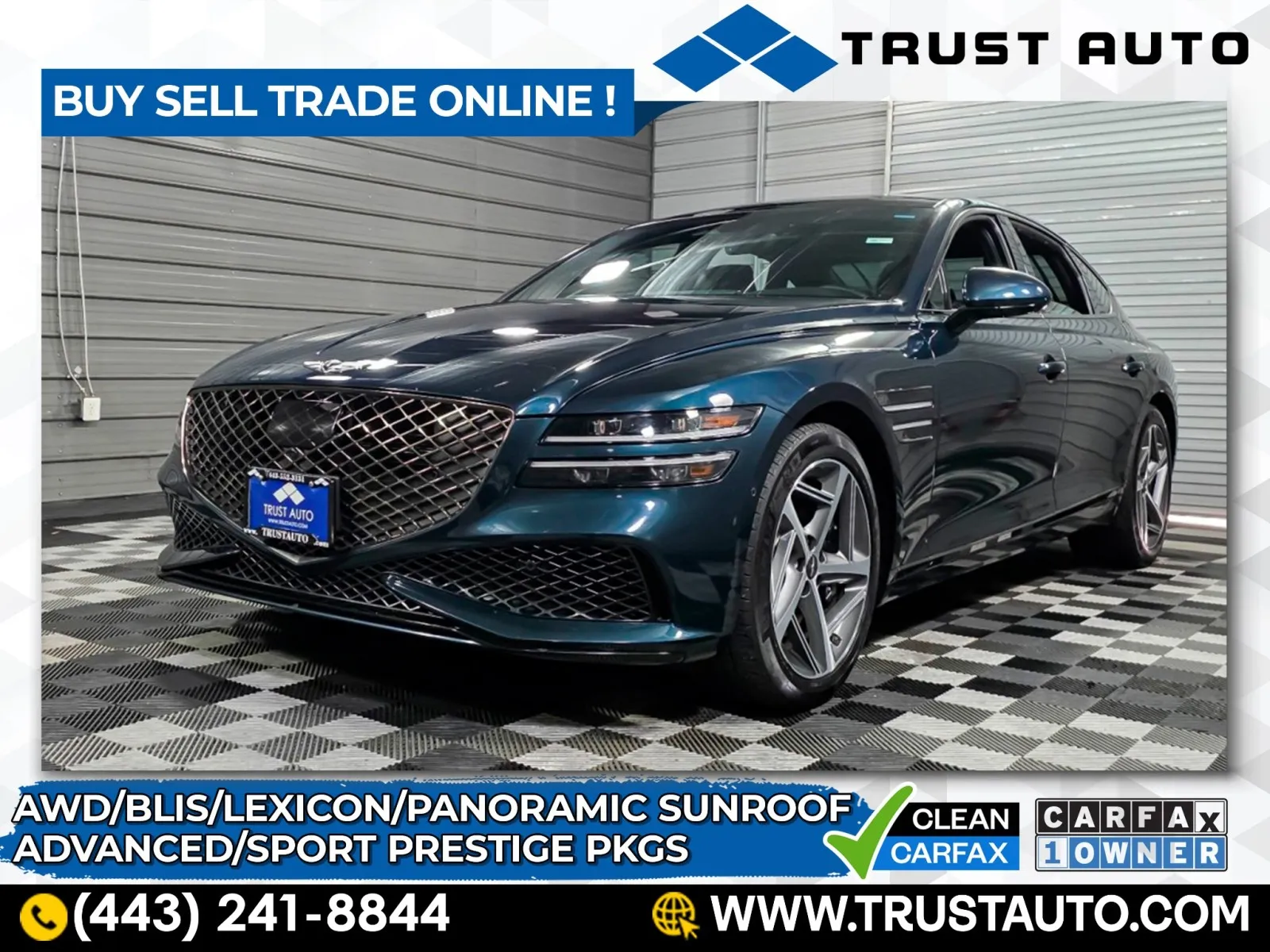 Blue 2023 Genesis G80 2.5T AWD Luxury Sedan w/Sport Prestige Pkg for sale in Sykesville, MD