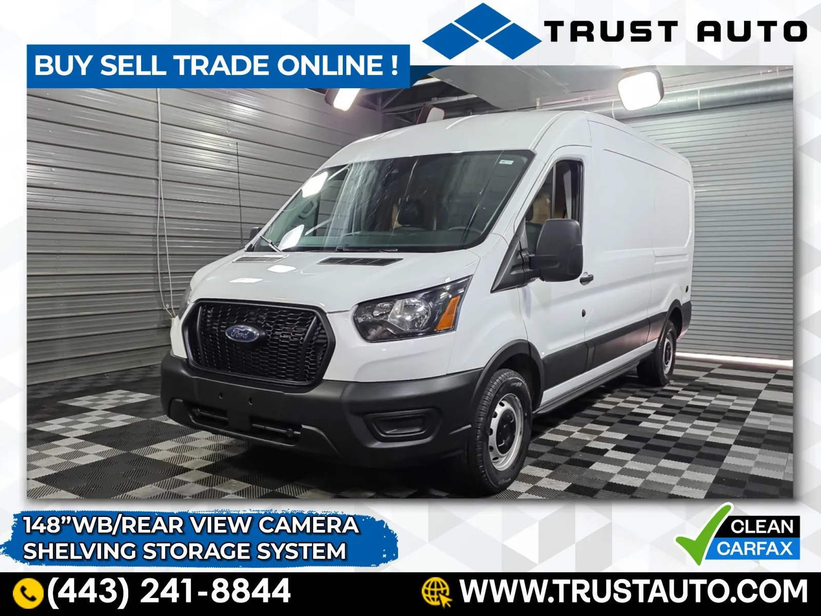 2023 Ford Transit T-250 Cargo 148''WB Medium Roof Minivan/Van w/Shelving Storage System for sale in Sykesville, MD