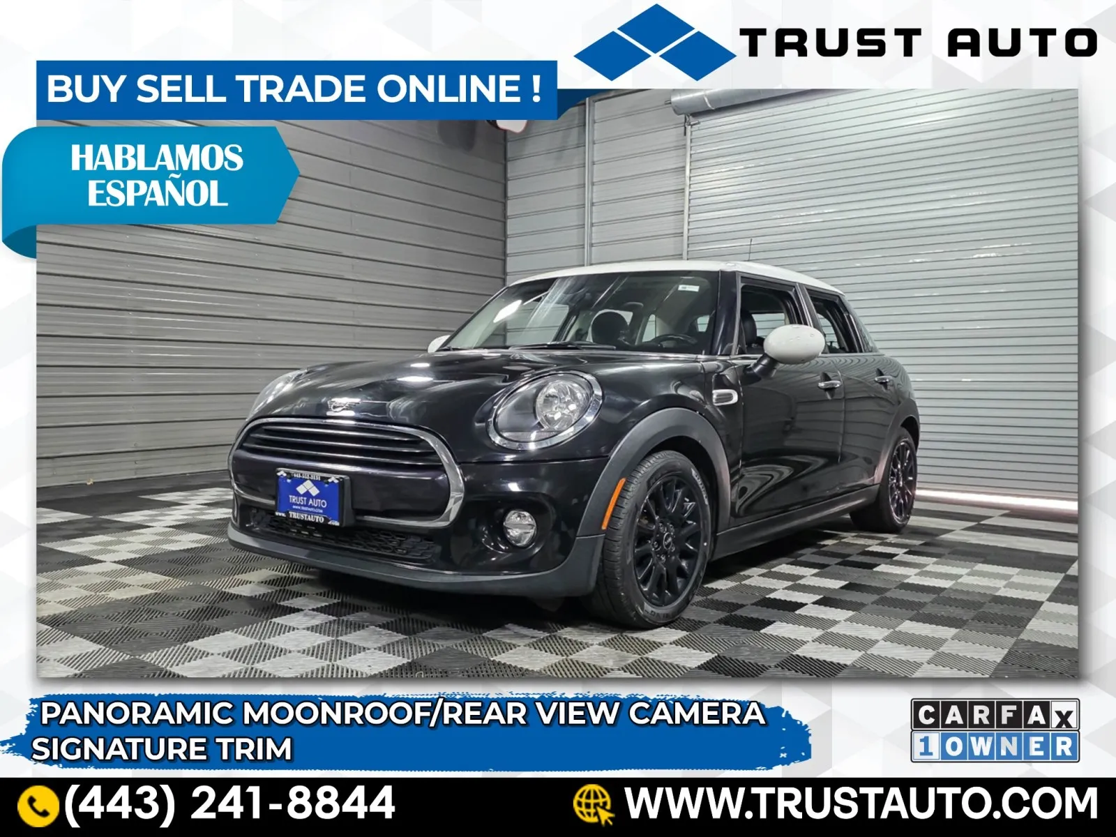 Black 2019 MINI Hardtop 4 Door Cooper S Hatchback w/Signature Trim for sale in Sykesville, MD