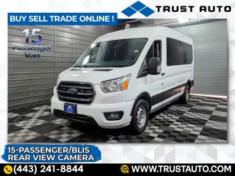 White 2020 Ford Transit T-350 15-Passenger XLT 148''WB Medium Roof Minivan/Van for sale in Sykesville, MD