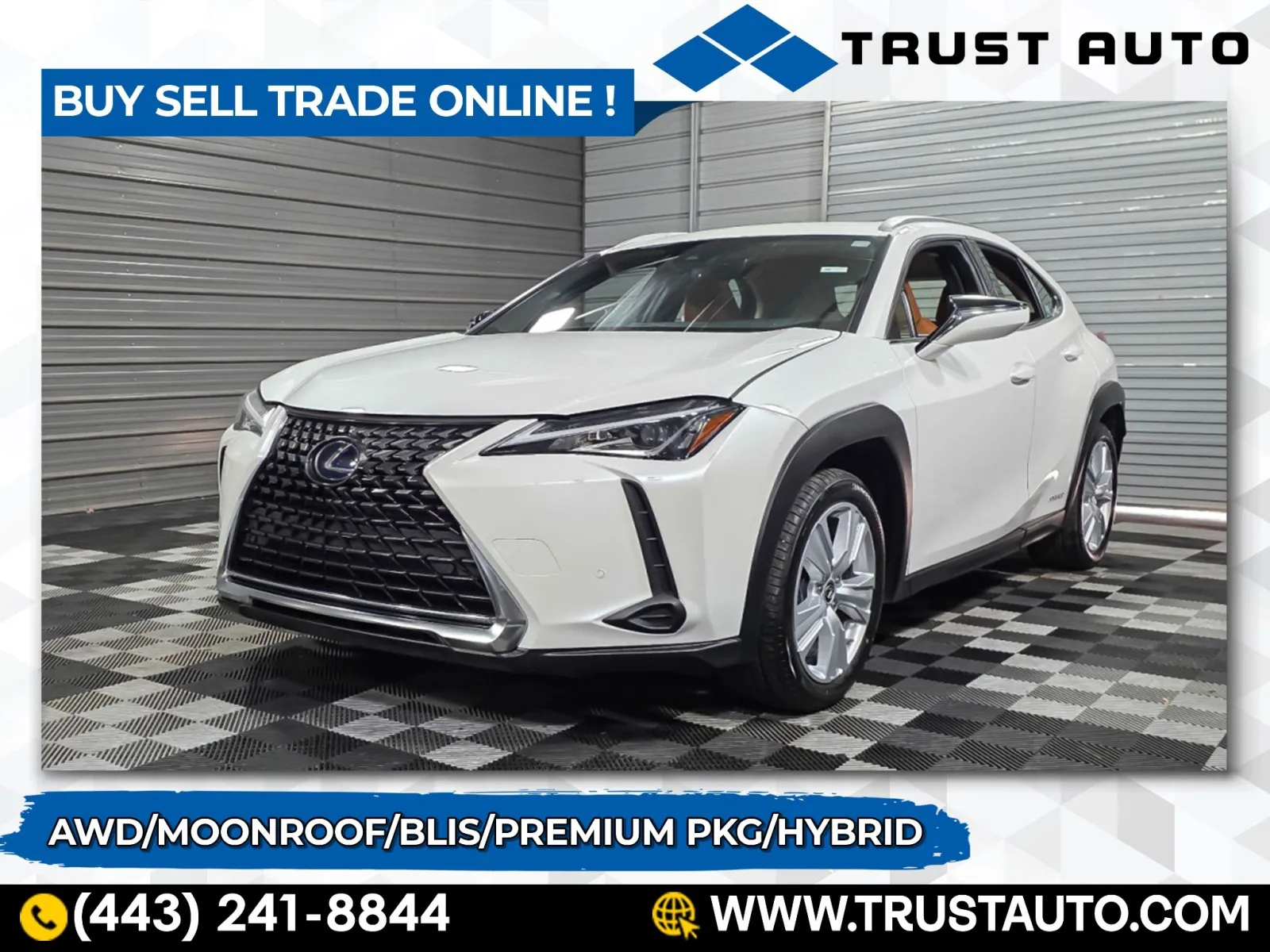 White 2019 Lexus UX 250h AWD Hybrid SUV for sale in Sykesville, MD