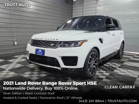 White 2021 Land Rover Range Rover Sport HSE Silver Edition AWD MHEV Luxury SUV for sale in Sykesville, MD