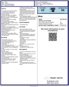 Another view of 2013 Honda CR-V EX-L AWD SUV for sale in Sykesville, MD at Trust Auto