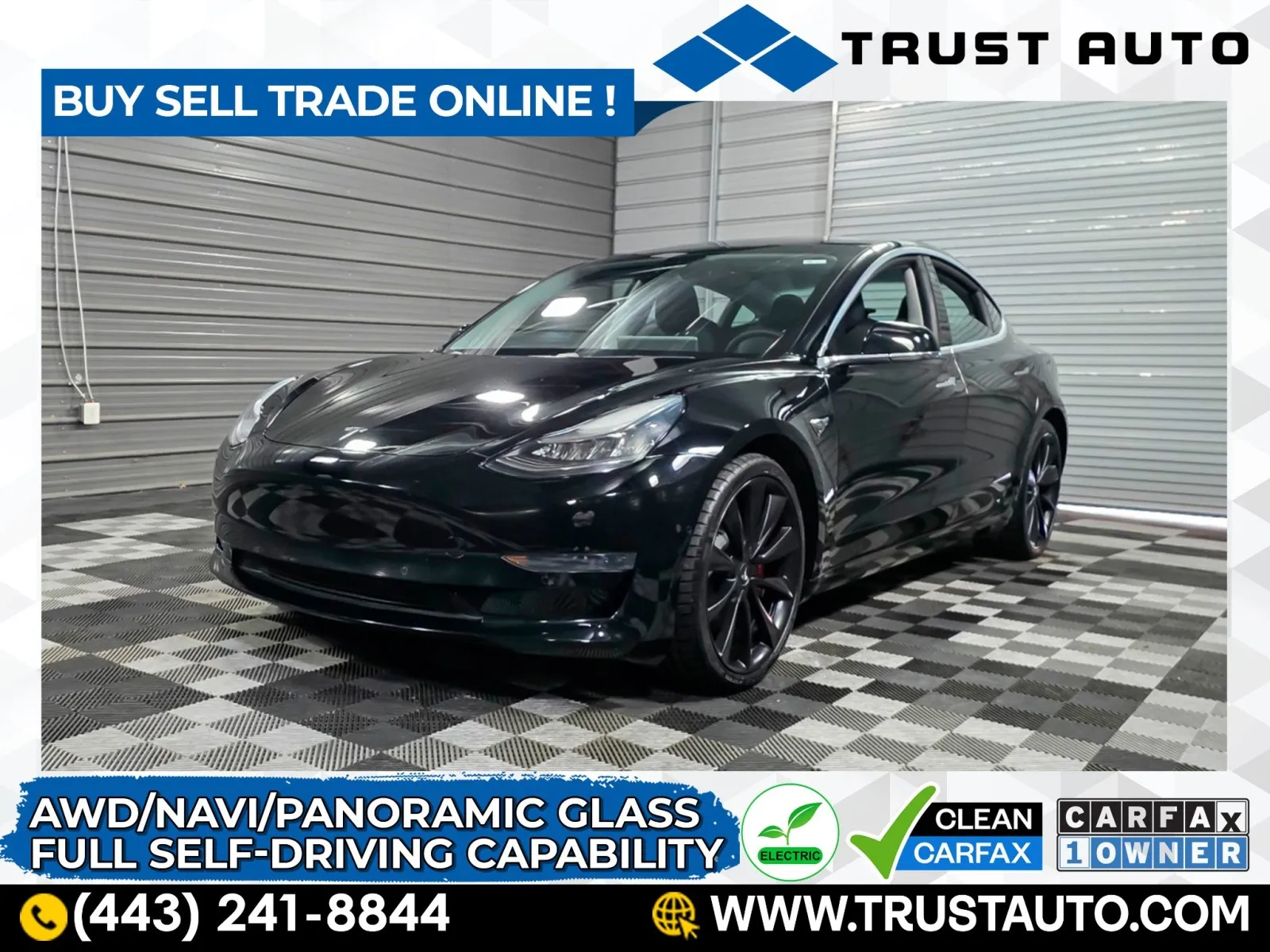 Black 2020 Tesla Model 3 Performance AWD Dual Motor Electric Sedan for sale in Sykesville, MD