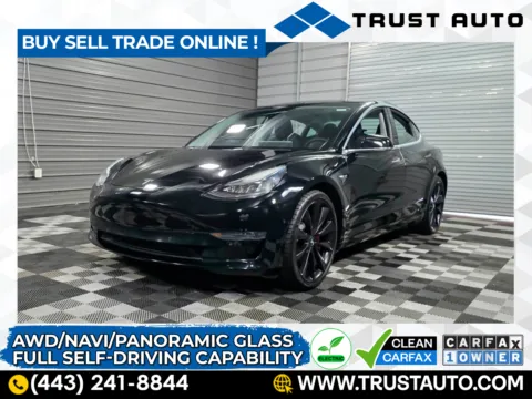 Black 2020 Tesla Model 3 Performance AWD Dual Motor Electric Sedan for sale in Sykesville, MD