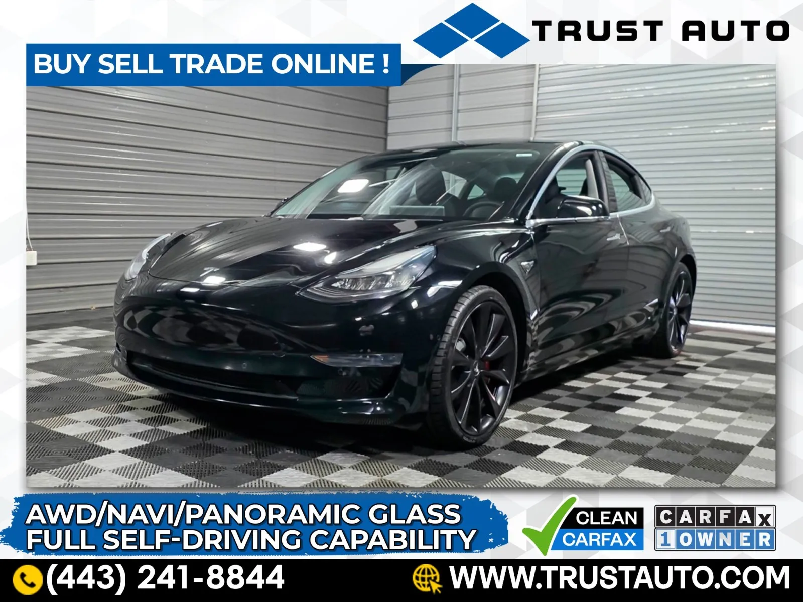 Black 2020 Tesla Model 3 Performance AWD Dual Motor Electric Sedan for sale in Sykesville, MD