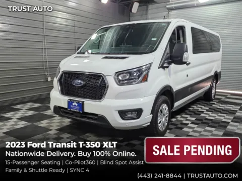 White 2023 Ford Transit T-350 15-Passenger XLT 148''WB Low Roof Minivan/Van for sale in Sykesville, MD