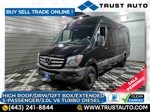 Black 2017 Mercedes-Benz Sprinter 3500XD Crew 170''WB DRW High Roof Extended 3.0L V6 Turbo Diesel Minivan/Van for sale in Sykesville, MD