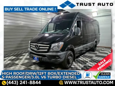 Black 2017 Mercedes-Benz Sprinter 3500XD Crew 170''WB DRW High Roof Extended 3.0L V6 Turbo Diesel Minivan/Van for sale in Sykesville, MD