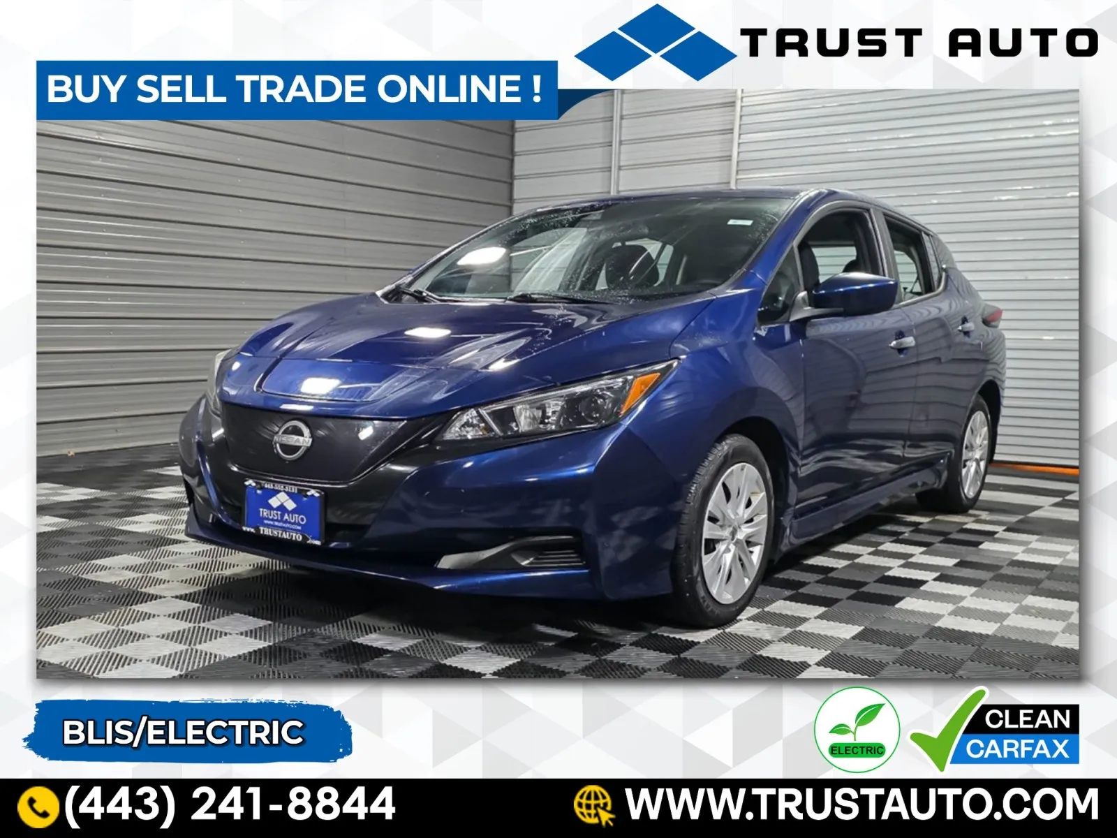 Blue 2023 Nissan LEAF S Electric Hatchback for sale in Sykesville, MD