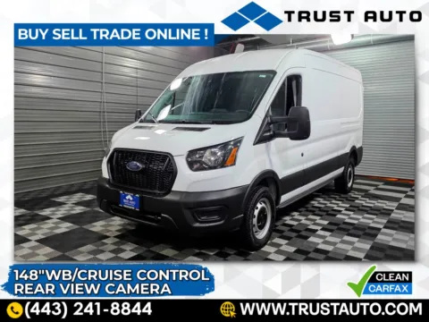 White 2023 Ford Transit T-250 Cargo 148''WB Medium Roof Minivan/Van for sale in Sykesville, MD