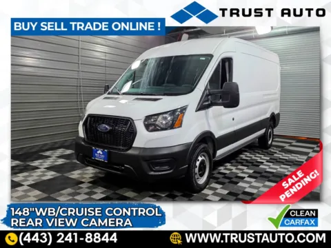White 2023 Ford Transit T-250 Cargo 148''WB Medium Roof Minivan/Van for sale in Sykesville, MD