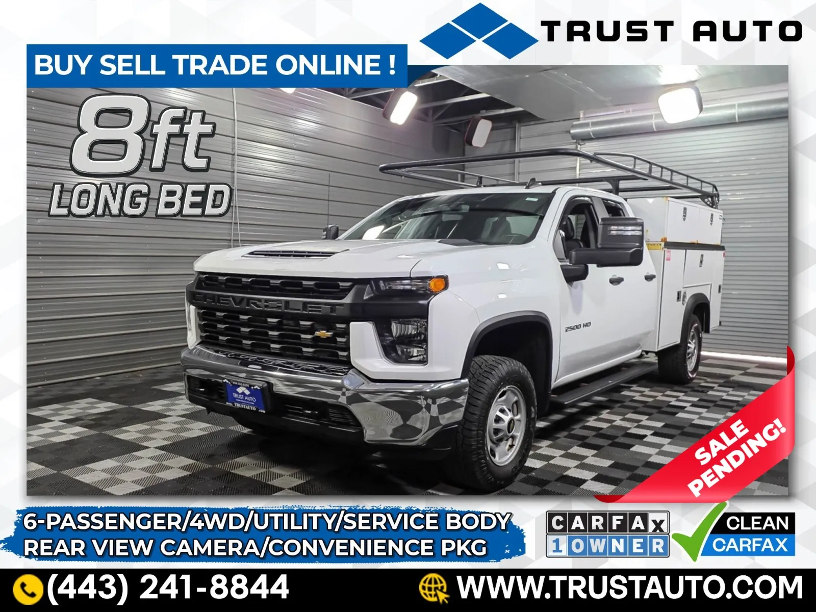 2022 Chevrolet Silverado 2500HD Work Truck 4WD Double Cab 8FT Long Bed 6.6L V8 Utility/Service for sale in Sykesville, MD