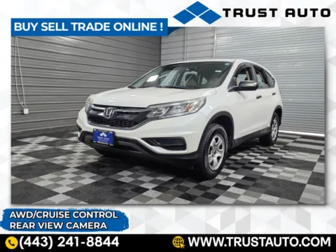 White 2016 Honda CR-V LX AWD SUV for sale in Sykesville, MD