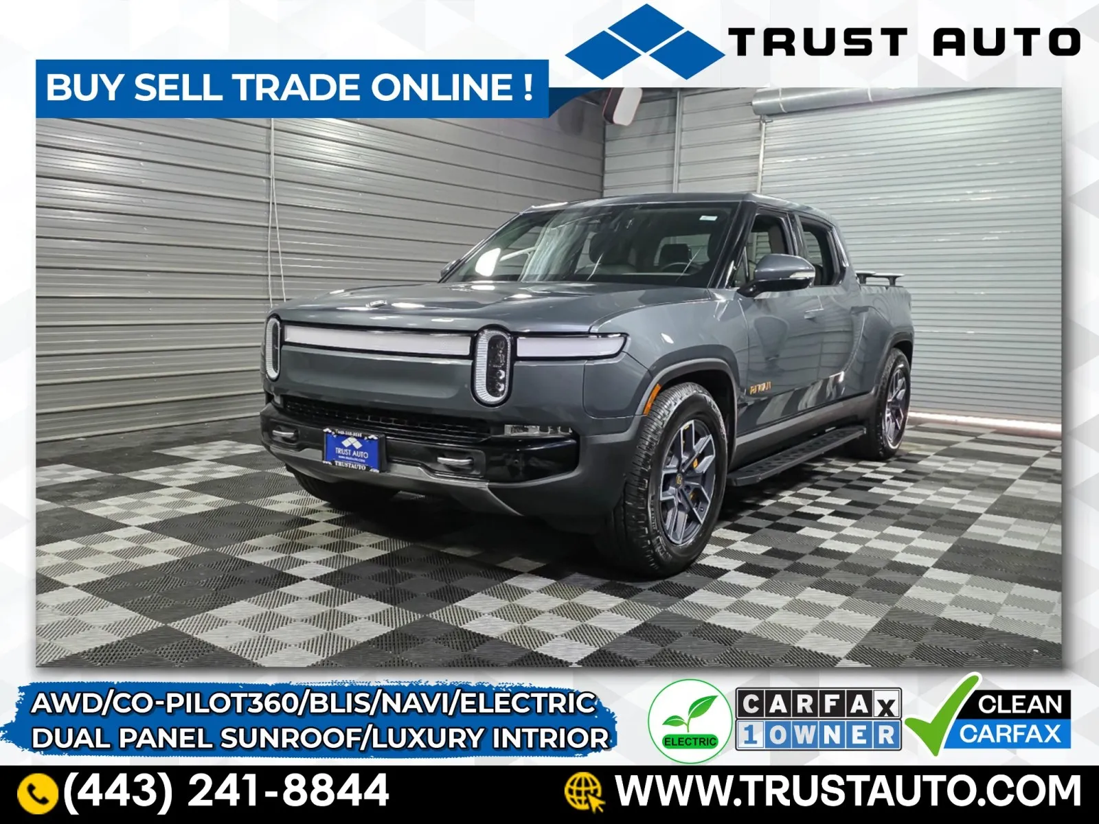 Silver 2023 Rivian R1T Adventure Quad-Motor AWD Electric Pickup Truck for sale in Sykesville, MD