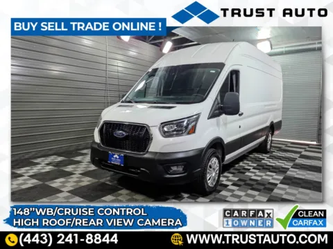 White 2023 Ford Transit T-350 Cargo 148''WB High Roof Minivan/Van for sale in Sykesville, MD