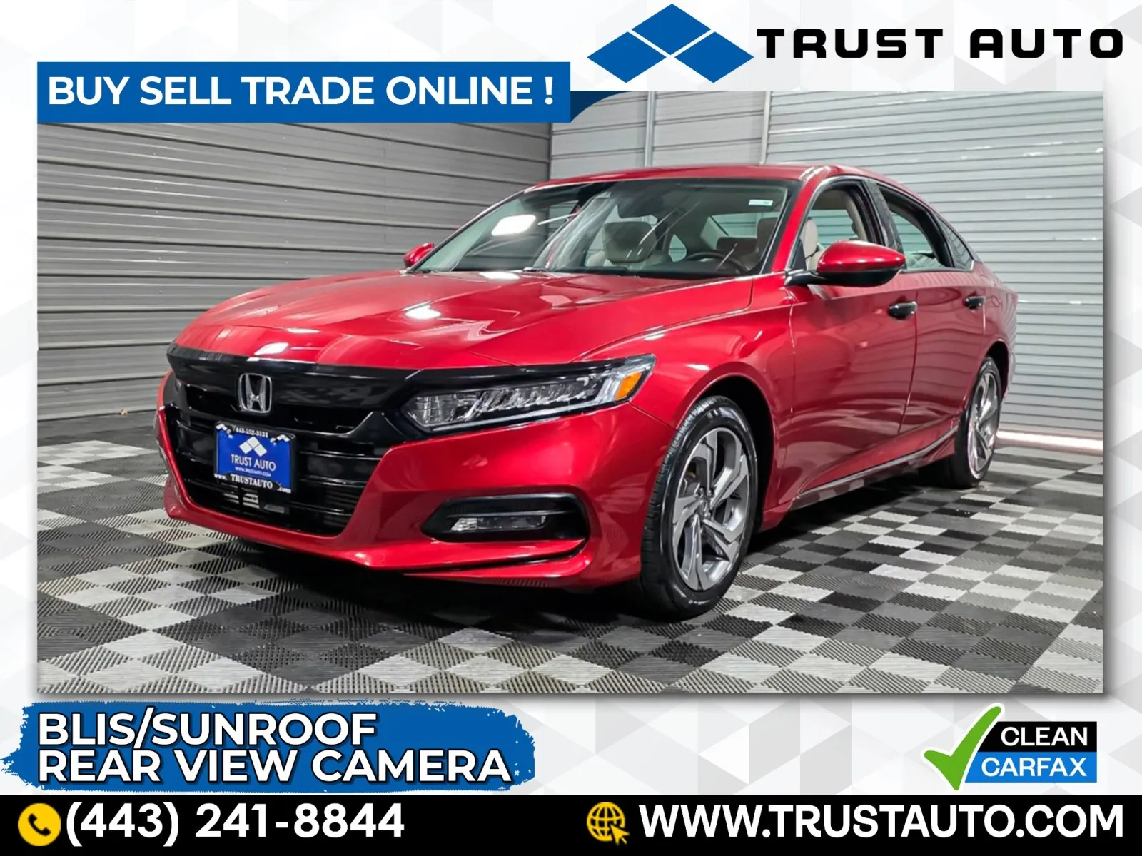 2018 Honda Accord EX-L 1.5T CVT Sedan for sale in Sykesville, MD