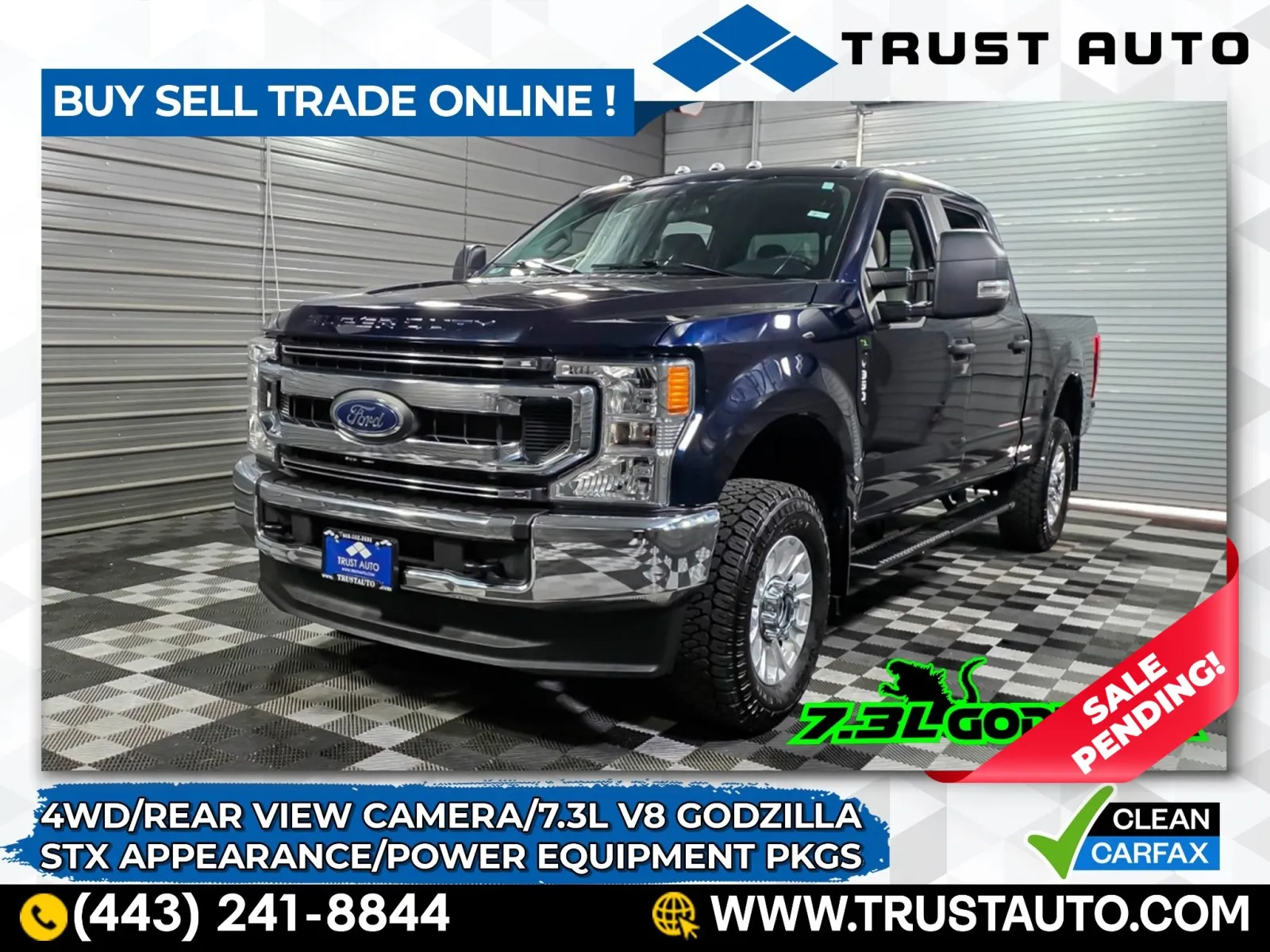 Blue 2022 Ford Super Duty F-350 SRW XL 4WD Crew Cab 7.3L V8 Godzilla Pickup Truck w/STX Appearance P for sale in Sykesville, MD